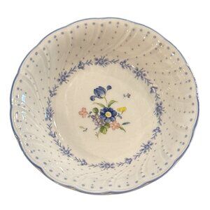 vintage Nikko Tableware Floral Soup Bowl Japan White With Blue Floral Design 5.5